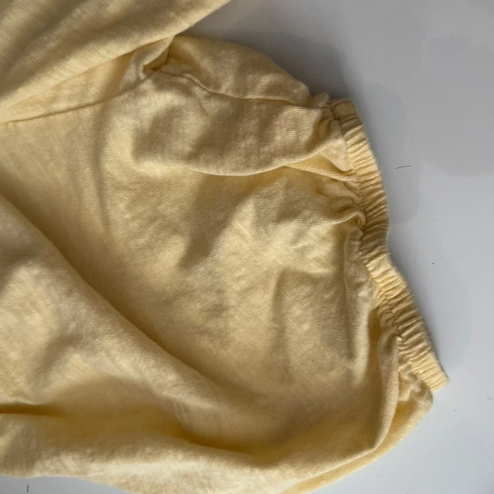 Old‎ Navy Yellow Puff Sleeve Square Neck Top Size Large